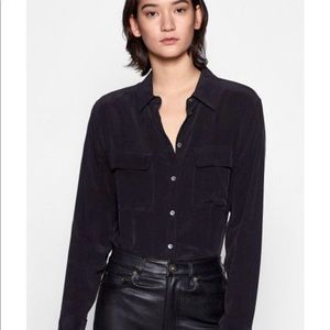 Equipment Signature Silk Shirt XS- Black